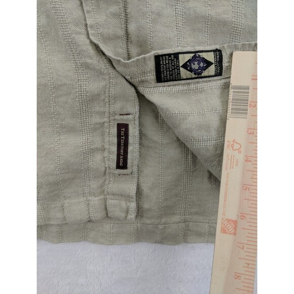 The Territory Ahead 100% Linen Textured Short Sleeve Wooden Buttons Men's XL - Picture 4 of 7